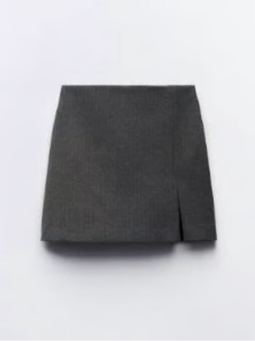 Zara Charcoal Gray Mini Skirt with Front Slit